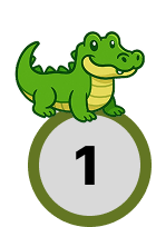 Picture of Crocodile ontop of level number